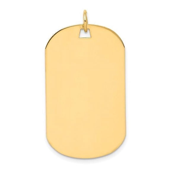 FJC Finejewelers 14k Yellow Gold Plain .027 Gauge Engraveable Dog Tag Disc Charm 20 x 36mm