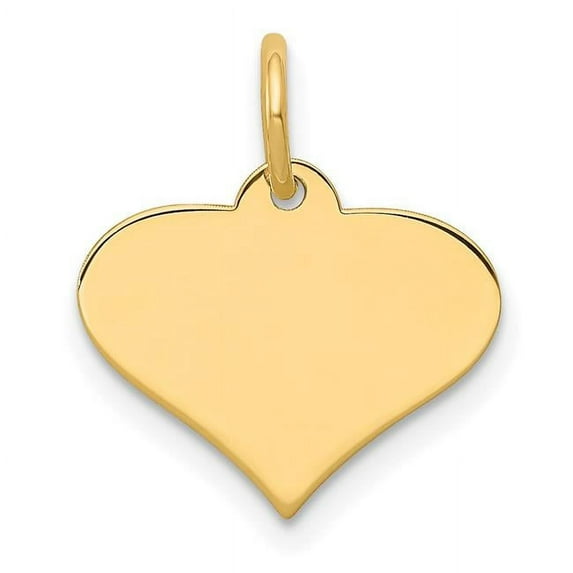 FJC Finejewelers 14k Yellow Gold Plain .027 Gauge Engraveable Heart Disc Charm 14 x 15mm