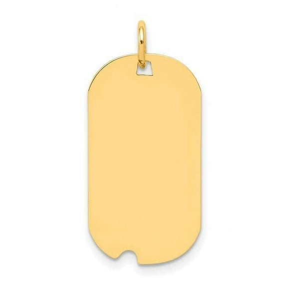 FJC Finejewelers 14k Yellow Gold Plain .035 Gauge Engravable Dog Tag with Notch Disc Charm