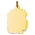thumbnail image 1 of FJC Finejewelers 14k Yellow Gold Plain Medium .009 Gauge Facing Right Engravable Girl Head Charm, 1 of 3