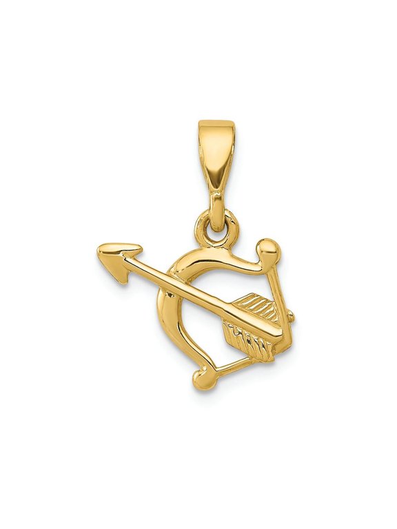 FJC Finejewelers 14k Yellow Gold Polished Bow Arrow Charm