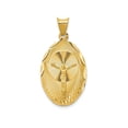 thumbnail image 1 of FJC Finejewelers 14k Yellow Gold Polished Bright Cut Corpus Oval Charm, 1 of 7