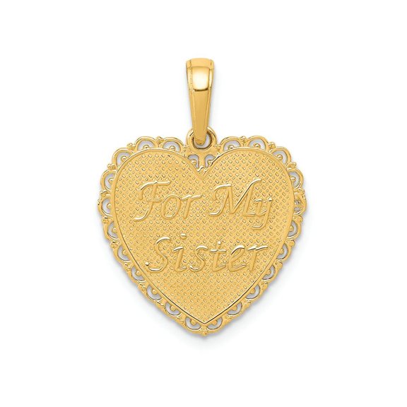FJC Finejewelers 14k Yellow Gold Polished For My Sisterwithe Are Forever Friends Charm