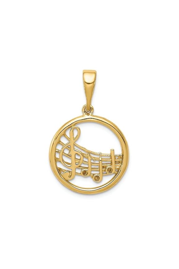 FJC Finejewelers 14k Yellow Gold Polished Musical Notes Charm