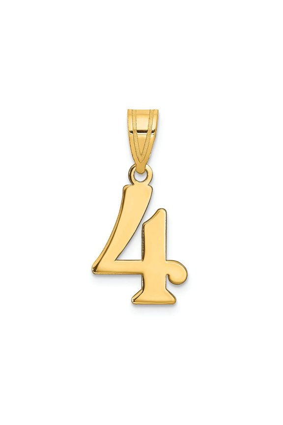 FJC Finejewelers 14k Yellow Gold Polished Number 4 Charm