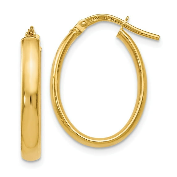 FJC Finejewelers 14k Yellow Gold Polished Oval Hoop Earrings