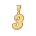 thumbnail image 1 of FJC Finejewelers 14k Yellow Gold Polished Script Number 3 Charm, 1 of 5