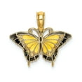 thumbnail image 1 of FJC Finejewelers 14k Yellow Gold Small Butterfly with Yellow Stained Glass Wings Black Outline Charm, 1 of 5