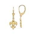 thumbnail image 1 of FJC Finejewelers 14k Yellow Gold Small Fleur-de-lis Leverback Earrings, 1 of 3