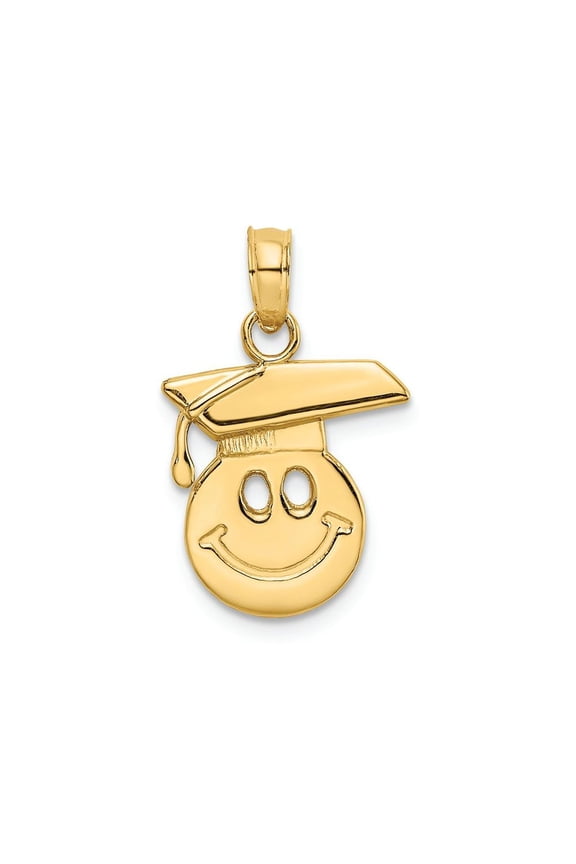 FJC Finejewelers 14k Yellow Gold Smiley Face with Graduation Cap Charm