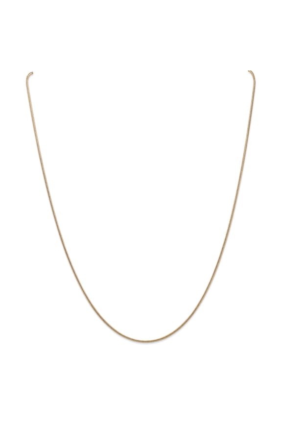 1.3mm 14k Yellow Gold Lobster Claw Closure Snake Chain Necklace 20 Inch Chain Necklace for Women and Men