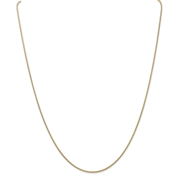 1.3mm 14k Yellow Gold Lobster Claw Closure Snake Chain Necklace 20 Inch Chain Necklace for Women and Men