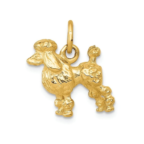 FJC Finejewelers 14k Yellow Gold Solid 3d Poodle Charm