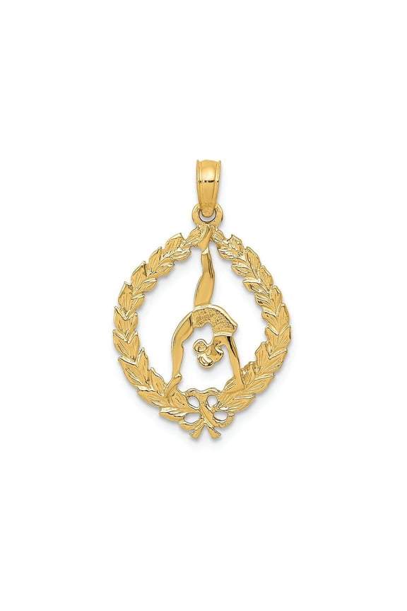 FJC Finejewelers 14k Yellow Gold Solid Polished Framed Gymnast Charm