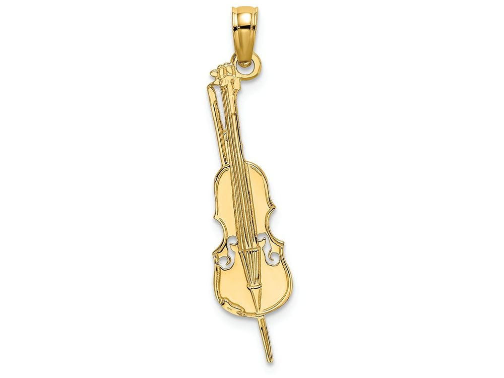 FJC Finejewelers 14k Yellow Gold Upright Bass Polish Engraved Charm