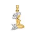 thumbnail image 1 of FJC Finejewelers 14k Yellow Gold with Rhodium 3d Mermaid Charm, 1 of 6