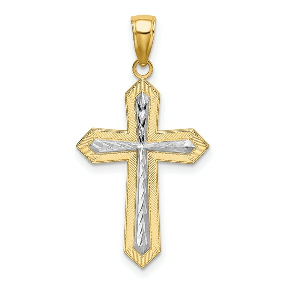 14K Two-Tone Gold Classic Center D.C Passion Cross Pendant