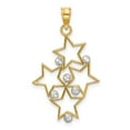 thumbnail image 1 of 14K Two Tone Polished Gold Sparkle Cut Star Cluster Pendant Necklace Measures 27.4x17mm Wide - Pendant for Women, 1 of 3