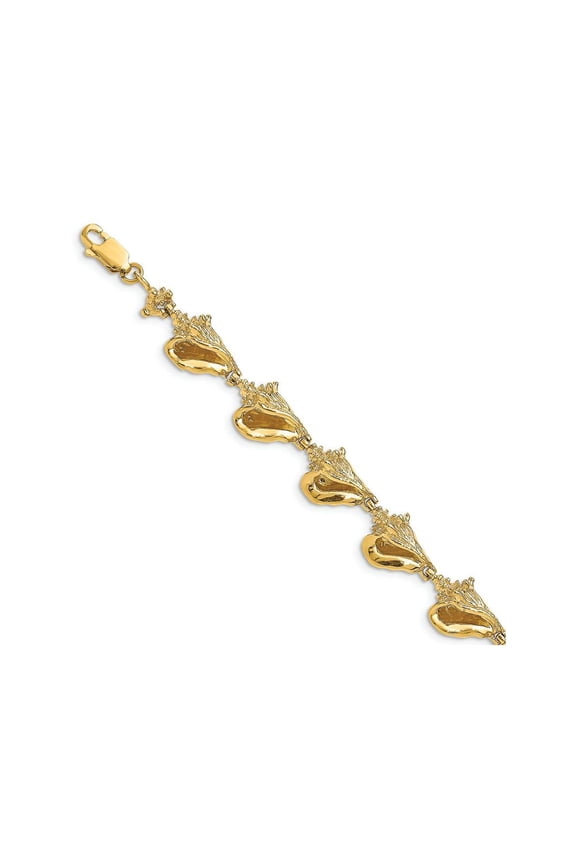 FJC Finejewelers 3d Conch Shell Link Bracelet