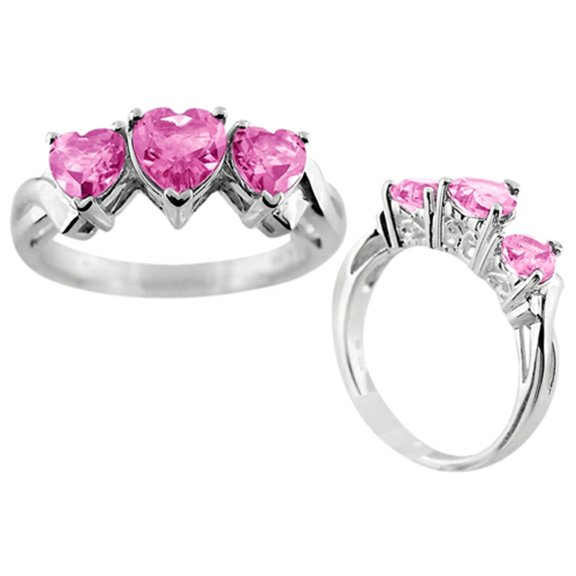 FJC Finejewelers 6x6mm Created Pink Sapphire Heart Shaped Ring