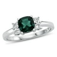 thumbnail image 1 of FJC Finejewelers 6x6mm Cushion-Cut Created Emerald and White Topaz Ring, 1 of 7