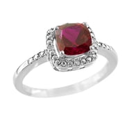 FJC Finejewelers 6x6mm Cushion-Cut Created Ruby Ring