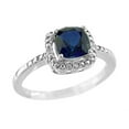 thumbnail image 1 of FJC Finejewelers 6x6mm Cushion-Cut Created Sapphire Ring, 1 of 6