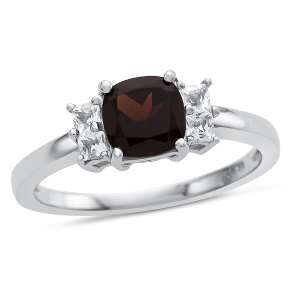 FJC Finejewelers 6x6mm Cushion-Cut Garnet and White Topaz Ring