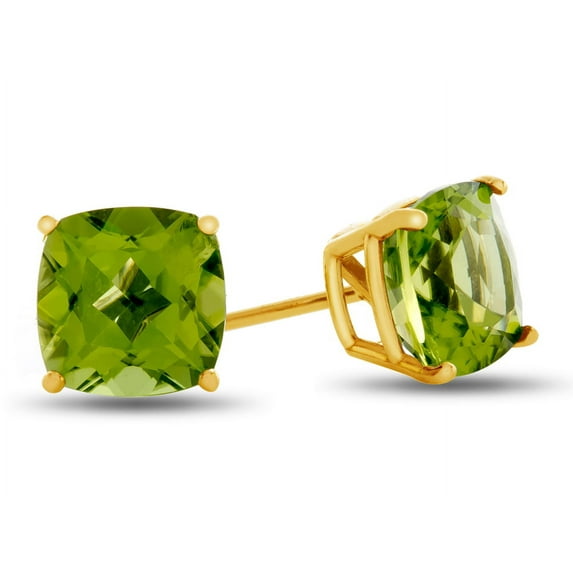 FJC Finejewelers 7x7mm Cushion-Cut Peridot Post-With-Friction-Back Stud Earrings