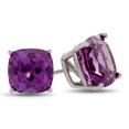 thumbnail image 1 of FJC Finejewelers 7x7mm Cushion-Cut Simulated Alexandrite Post-With-Friction-Back Stud Earrings, 1 of 6