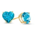 thumbnail image 1 of FJC Finejewelers 7x7mm Heart Shaped Coated Paraiba Topaz Post-With-Friction-Back Stud Earrings, 1 of 6