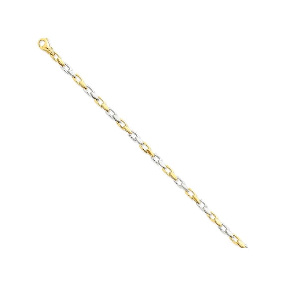 FJC Finejewelers 8 Inch 14 kt Two Tone Gold 4.5mm Hand-polished Fancy Link Chain Bracelet