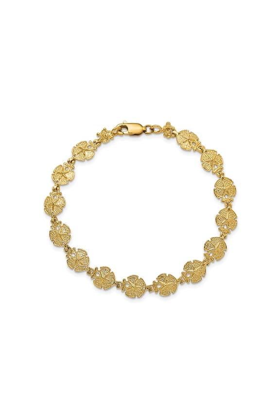 FJC Finejewelers 8" Sand Dollar Linktextured Bracelet