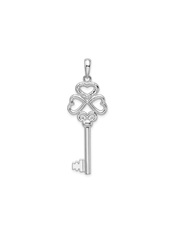 FJC Finejewelers 925 Sterling Silver 3D KEY TO MY HEART Heart Top Key Charm 39 mm