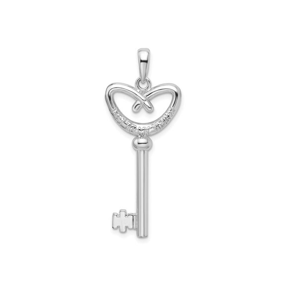 FJC Finejewelers 925 Sterling Silver 3D KEY TO MY HEART Pretzel Top Key Charm 34 mm