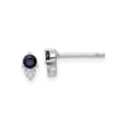 thumbnail image 1 of FJC Finejewelers 925 Sterling Silver Button Polished Blue and White CZ Post Earrings 6 mm x 3 mm, 1 of 6