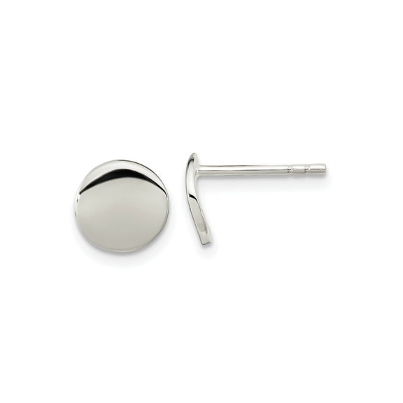 FJC Finejewelers 925 Sterling Silver Button Polished Flat Circle Post Earrings 7 x 8 mm