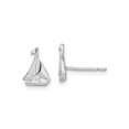 thumbnail image 1 of FJC Finejewelers 925 Sterling Silver Button Polished Mini Sailboat Post Earrings 10 mm x 7 mm, 1 of 6