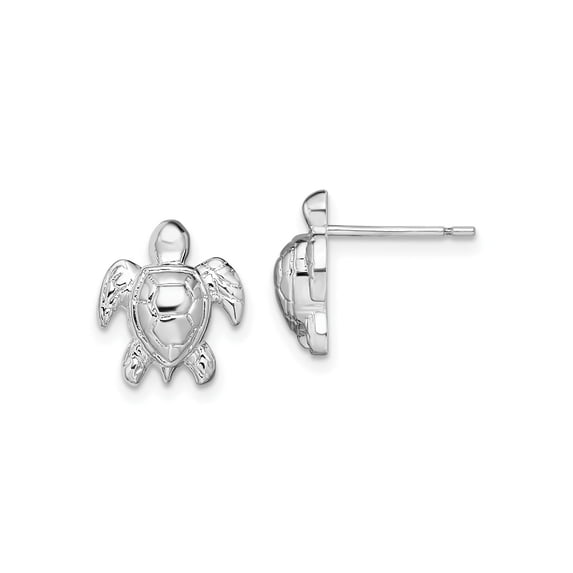 FJC Finejewelers 925 Sterling Silver Button Polished Mini Sea Turtle Post Earrings 13 mm x 11 mm