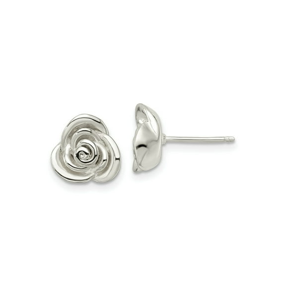 FJC Finejewelers 925 Sterling Silver Button Polished Rose Post Earrings 10 x 10 mm
