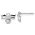 thumbnail image 1 of FJC Finejewelers 925 Sterling Silver Button ated Polished CZ Bumble Bee Post Earrings 7 x 11 mm, 1 of 6