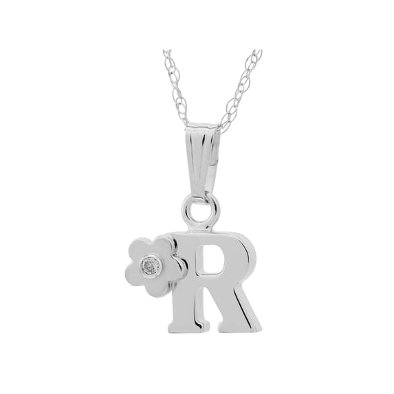 FJC Finejewelers 925 Sterling Silver Small Letter R Charm Pendant Necklace on 14 Inch Chain