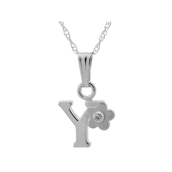 FJC Finejewelers 925 Sterling Silver Small Letter Y Charm Pendant Necklace on 14 Inch Chain