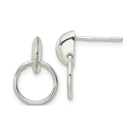 FJC Finejewelers 925 Sterling Silver Circle Dangle Post Earrings 15 x 10 mm