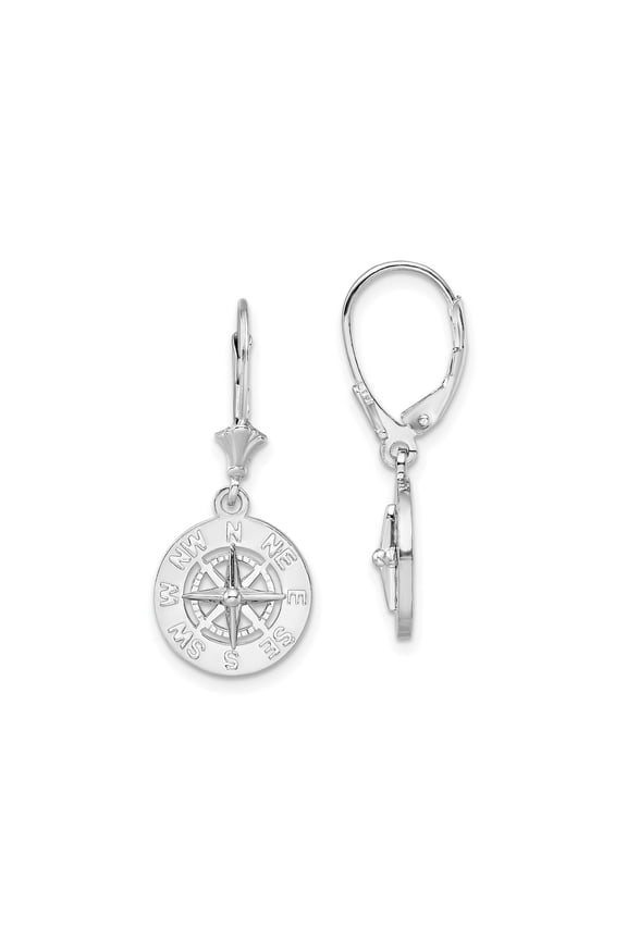 FJC Finejewelers 925 Sterling Silver Dangle Polished Mini Compass Leverback Earrings 29 x 13 mm