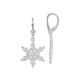 thumbnail image 1 of FJC Finejewelers 925 Sterling Silver Dangle Polished Snowflake Leverback Earrings 40 mm, 1 of 6