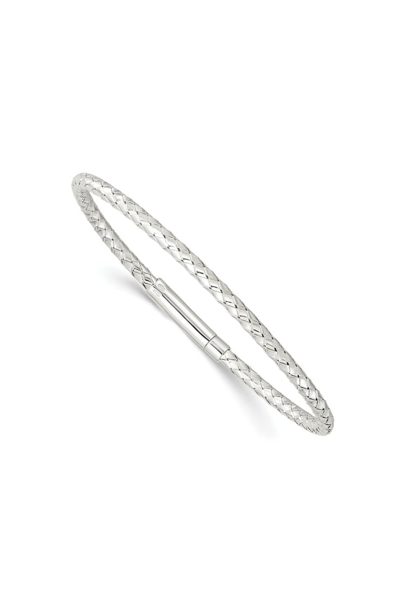 FJC Finejewelers 925 Sterling Silver Polished Flexible Weaved Bangle Bracelet 3 mm