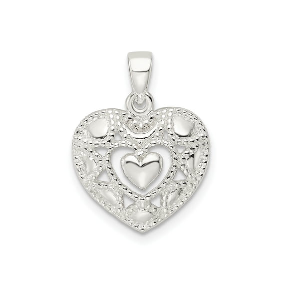 FJC Finejewelers 925 Sterling Silver Polished Heart Charm 21 x 15 mm