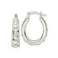 thumbnail image 1 of FJC Finejewelers 925 Sterling Silver Polished Heart Oval Hoop Earrings 25 x 19 mm, 1 of 6