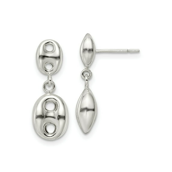 FJC Finejewelers 925 Sterling Silver Polished Oval Dangle Post Earrings 22 x 8 mm